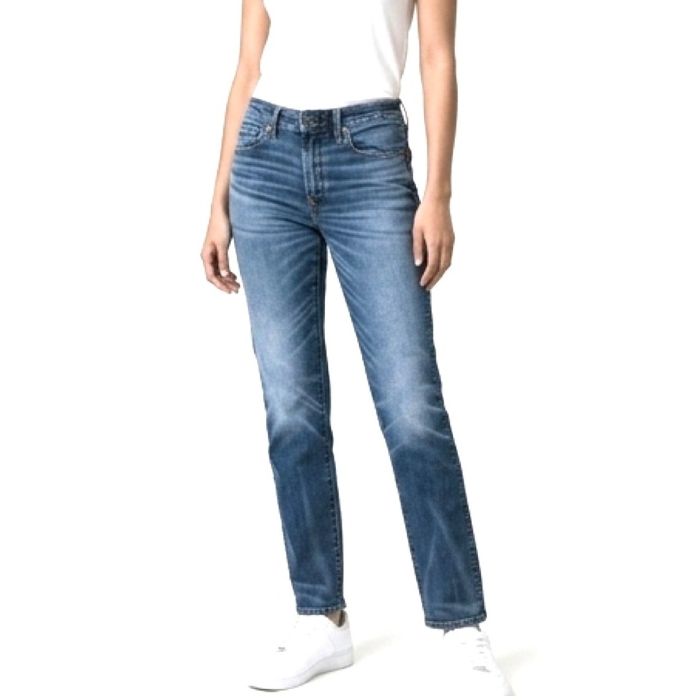 American Eagle‎ Flex Womens Straight Leg Jeans Blue Medium Wash Denim 29x27